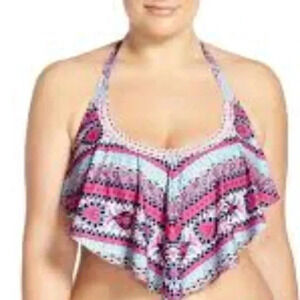 Becca boho floral bikini top size 1x